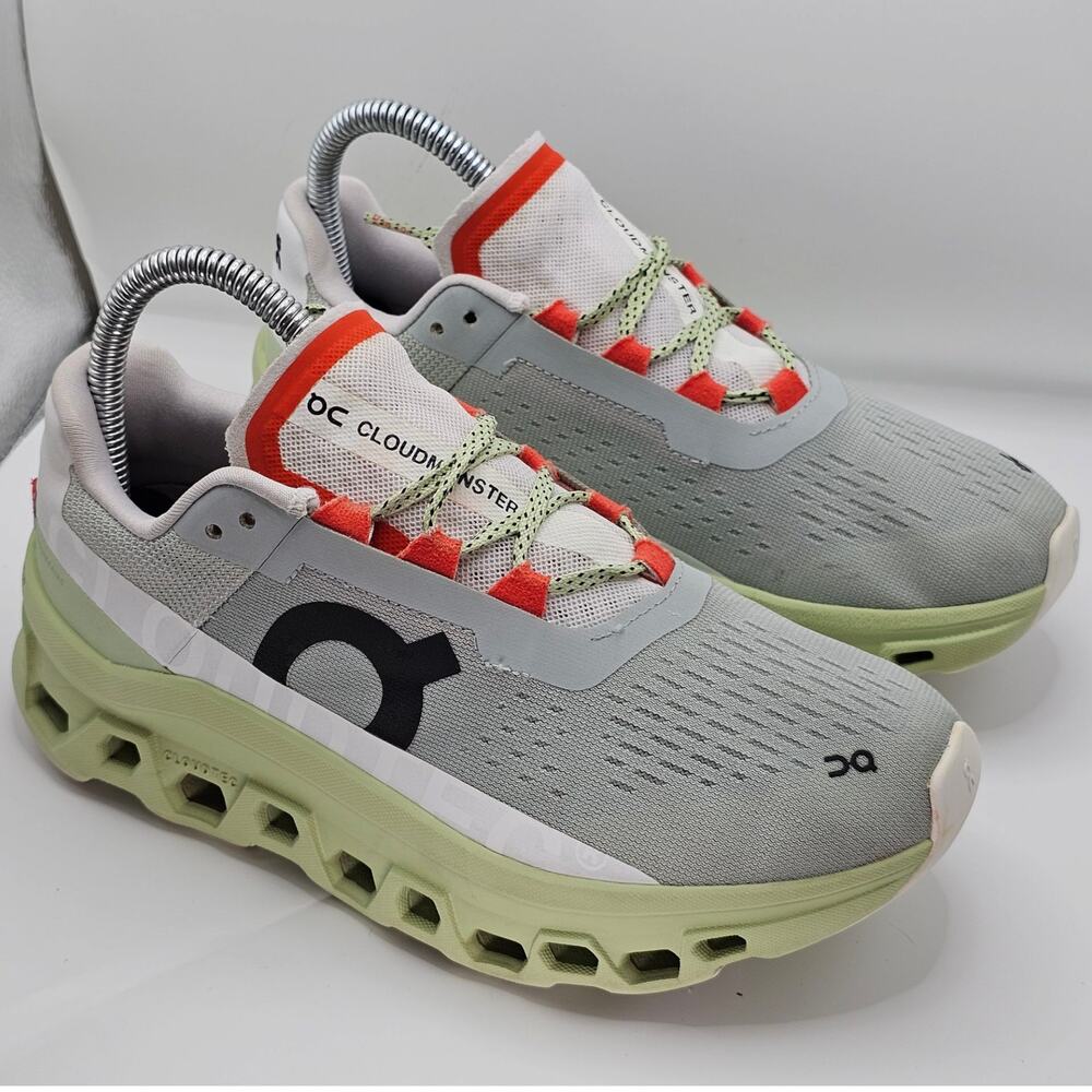 On Cloudmonster Glacier Meadow Green Womens 6.5 UK 4 Running Shoes Sneakers